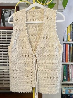 Cream Crochet Vest